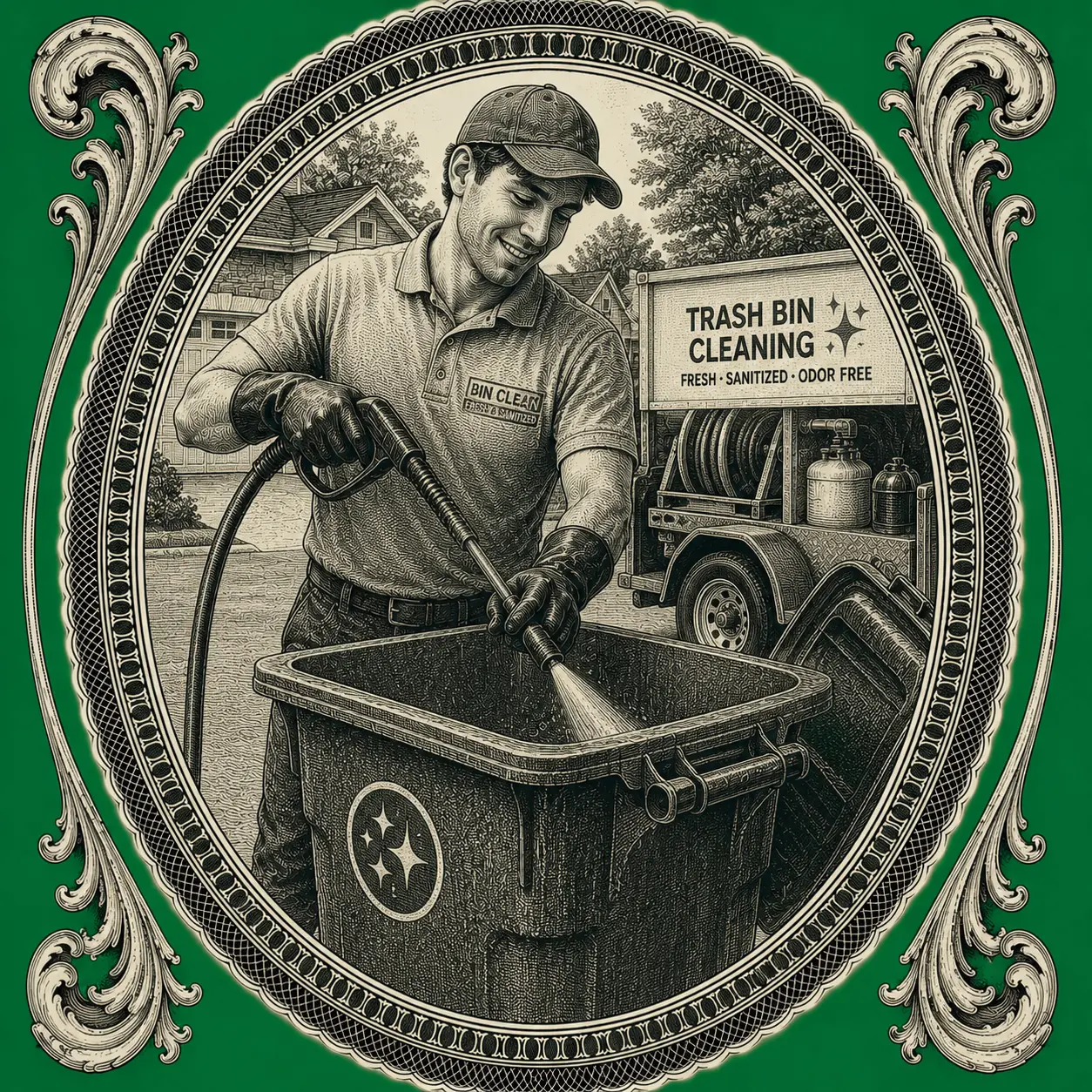 Trash Bin Cleaning illustration